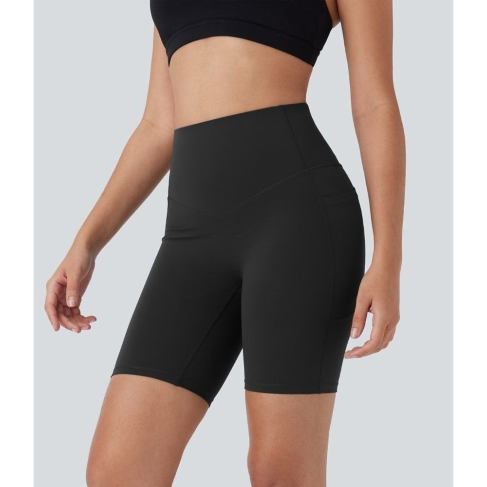 Halara UltraSculpt High Waist Biker Shorts Butt Lift Tummy Control Athletic 7" L